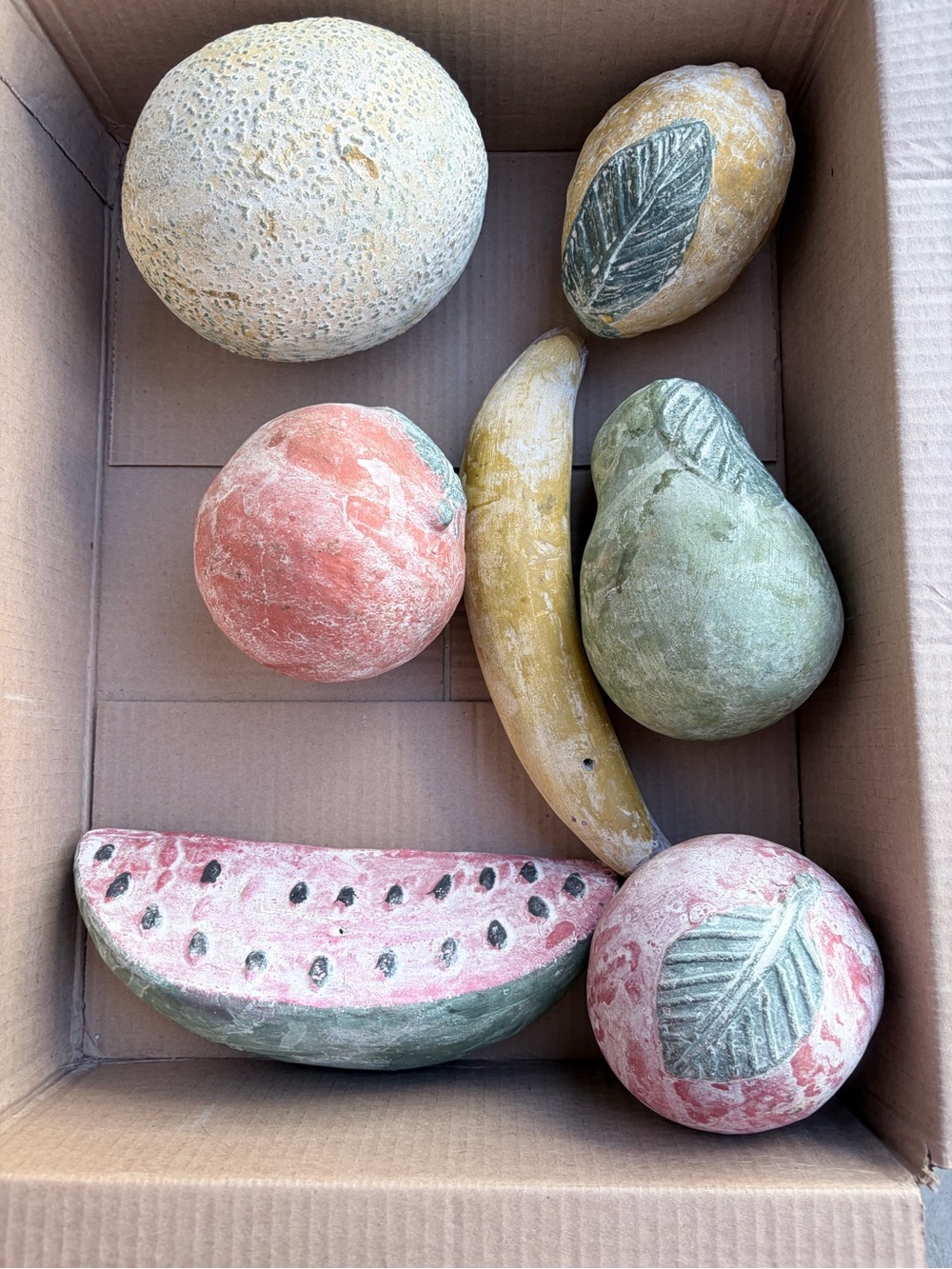 Vintage Mexican Hand-Painted Fruit Set - Multi-Color Home Art